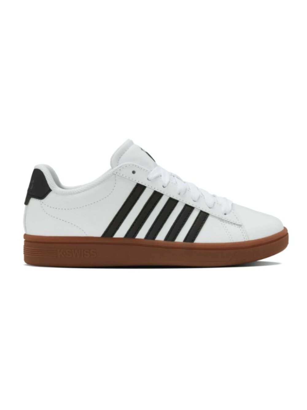 K-Swiss Women's Court Tiebreak II Leather Shoes - WHITE/BLACK/GUM